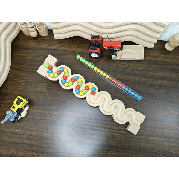 Marble run track Kancha 3d wood track toy for kids, wooden gift for kids toy, montessory toy birthday gift christmas gift pack 1 Only Wooden Track