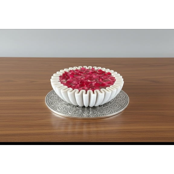 Marble spiral Urli Bowl 9 Inch Decorative Centerpiece