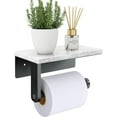 thumbnail image 1 of Marble toilet paper holder with shelves, stainless steel screws wall mounted, bathroom toilet paper holder, 1 of 5