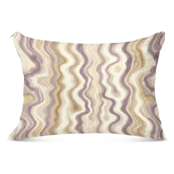 Marbled Beige Pattern 20x26" Standard Plush Pillow Case, Zippered Hypoallergenic Bed Pillowcase