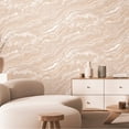 thumbnail image 1 of Marbled Cream Embossed Wallpaper, Non-Adhesive Wallcovering Roll: 41.7”W x 614”H- 177.80 sq ft, 1 of 6