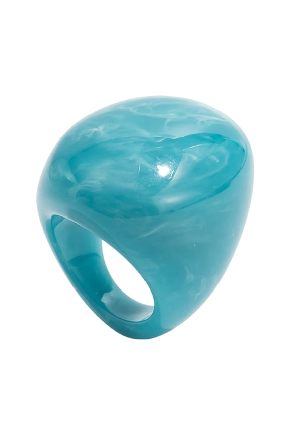 Marbled Effect Resin Art Rings Curved Wide Band Designs Safe Construction Stackable Fashion Accessory Resin Texture