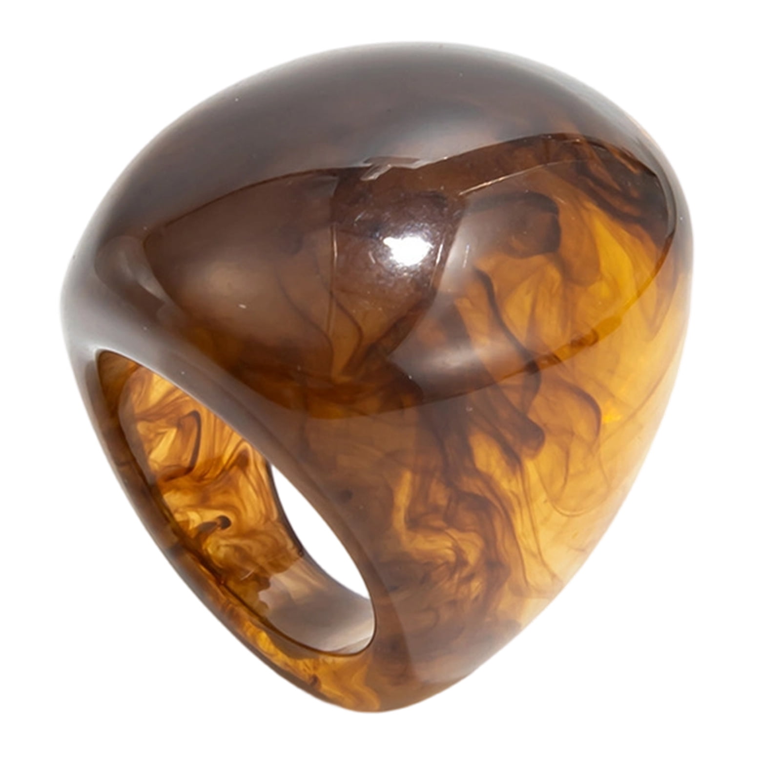 Marbled Effect Resin Art Rings Curved Wide Designs Safe Construction ...