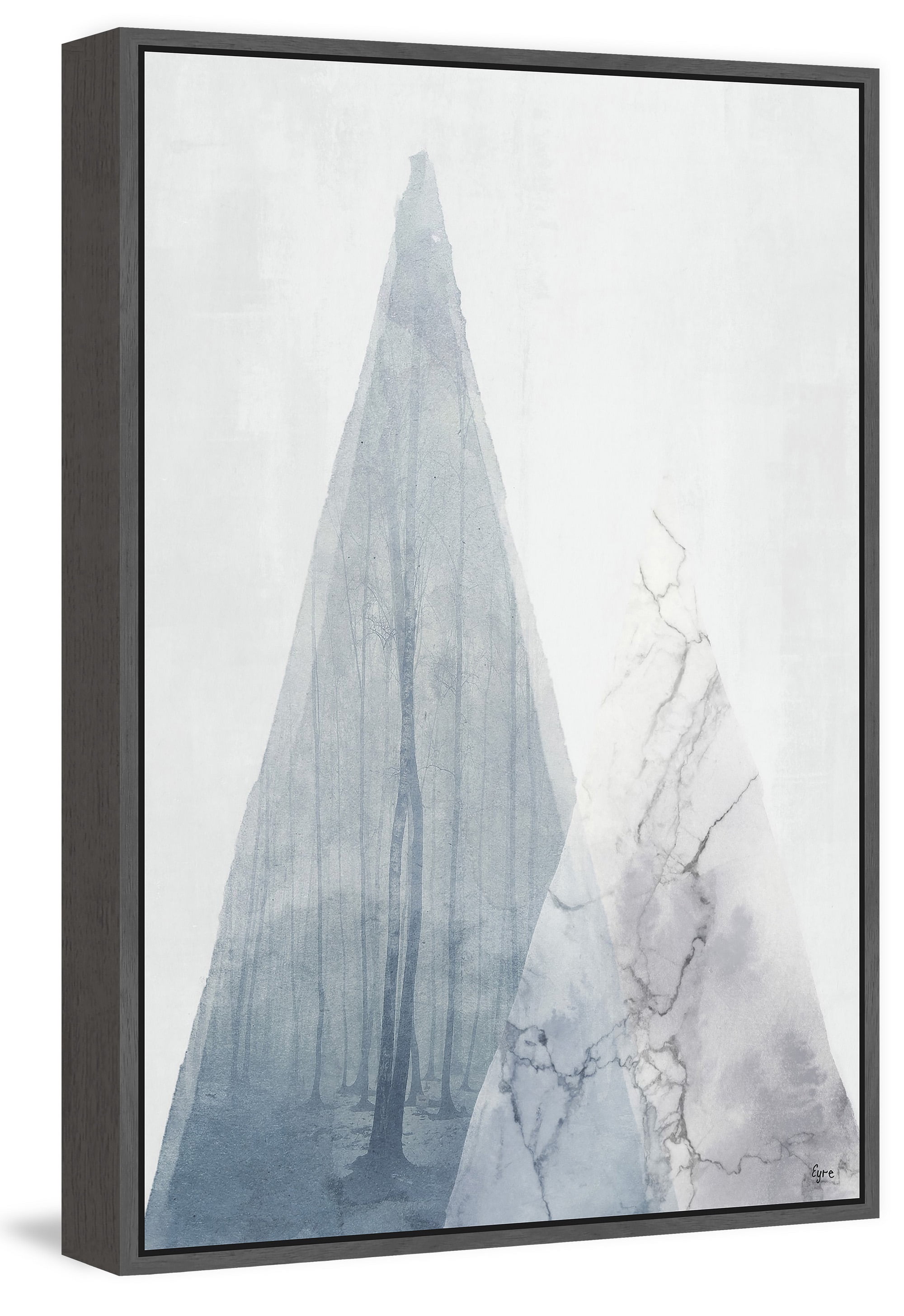 Marbled Forest Floater Framed Painting Print on Canvas
