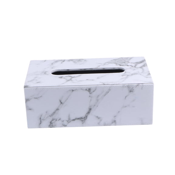 Toyandona White Marbled Paper Tissue Box for Home Hotel Office Desktop Storage Solution