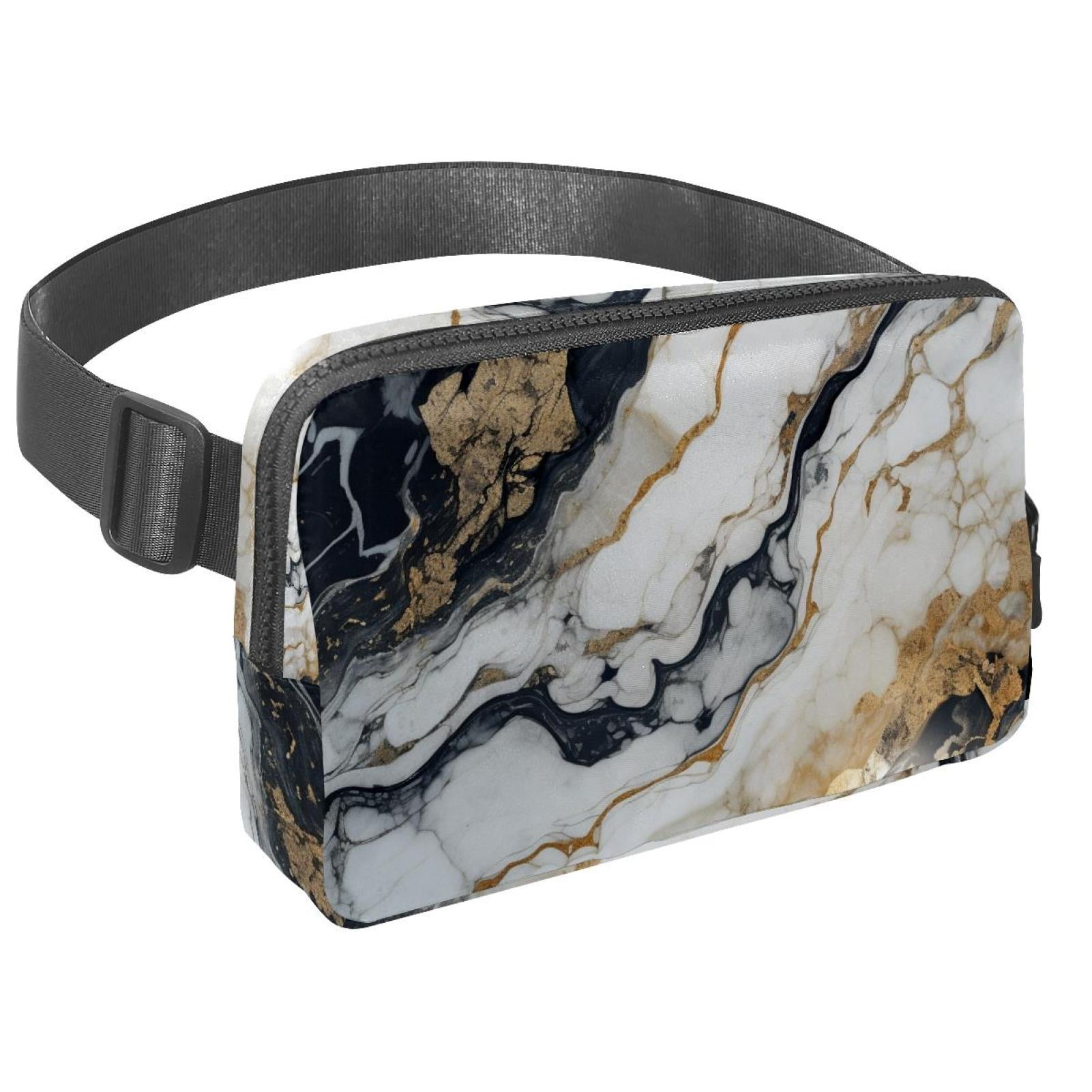Marbled Lightweight Adjustable Waist Pack Fanny Pack Crossbody Bag with Extension Strap Unisex