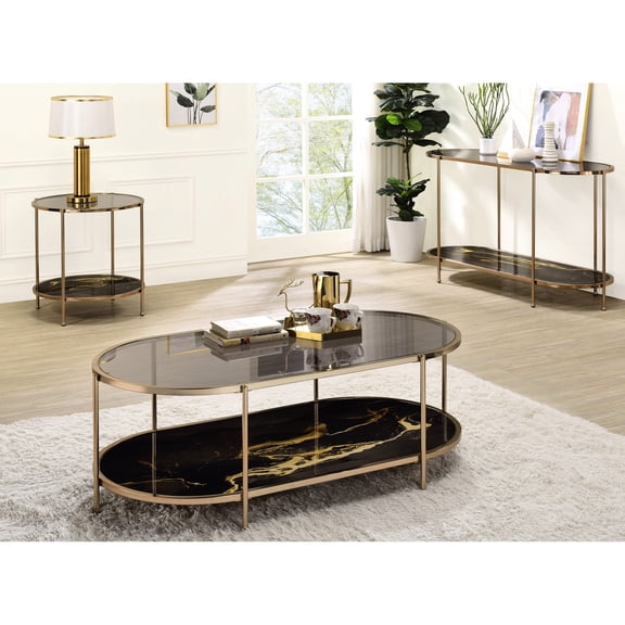 Marbled Lower Shelf - Storage Display - Game Room - Stylish Coffee Table