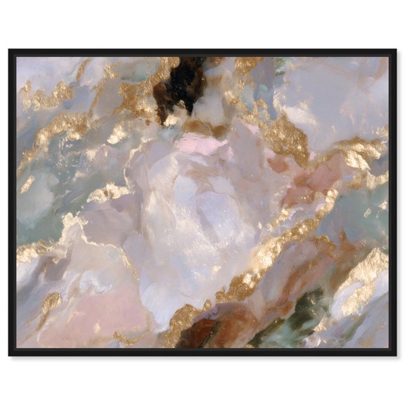 Marbled Luster Canvas Print Geode Art by Art Remedy, Black Frame, 20 x 16