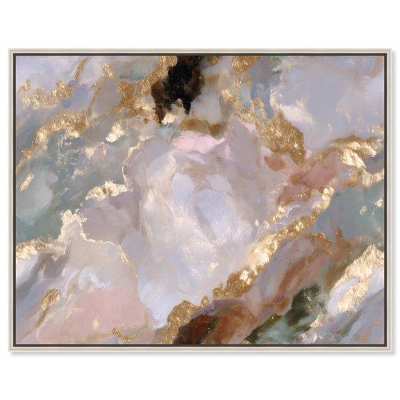 Marbled Luster Canvas Print Geode Art by Art Remedy, Silver Frame, 45 x 36