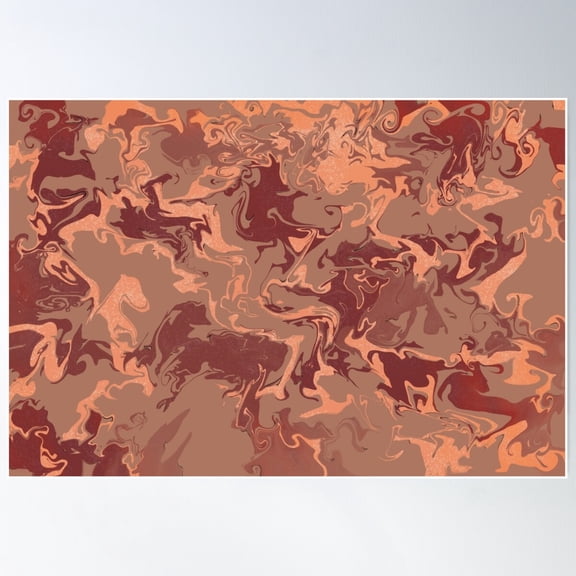 Marbled Mocha Mousse Poster Wall Art, Modern Wall Decor For Living Room Bedroom, 24x36 UNFRAMED