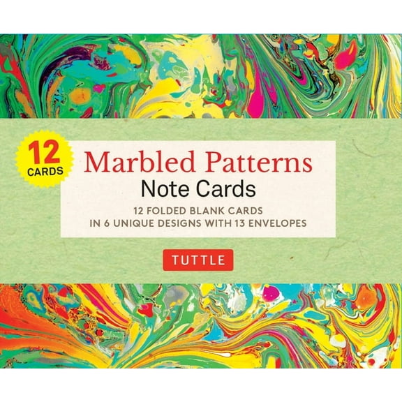 Marbled Patterns Note Cards - 12 Cards: In 6 Designs with 13 Envelopes (Card Sized 4 1/2 X 3 3/4) (Other)