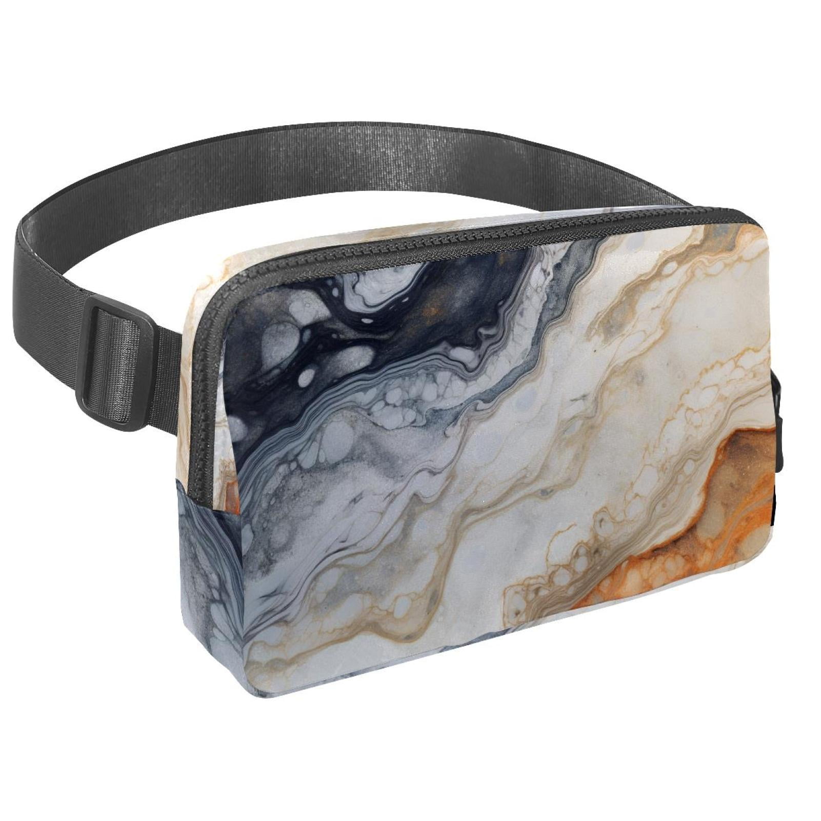 Marbled Running Belt Fanny Pack Belt Bag with Extension Strap Lightweight Adjustable Unisex