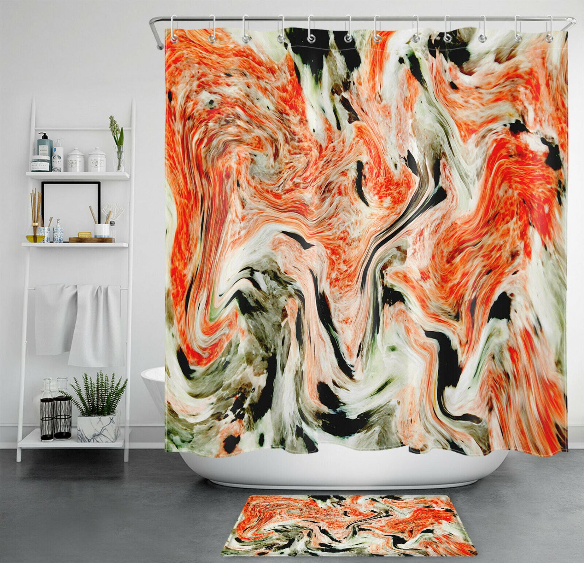 Marbled Shower: Abstract Watercolor Art for Bathroom Decor - Walmart.com