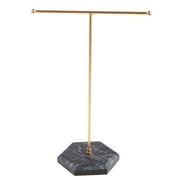DESIGNICE Marbled T-Shape Jewelry Rack Metal Necklace Holder Jewelry Tree Bracelet Stand Display Organizer with Hex Base for Earring Rings
