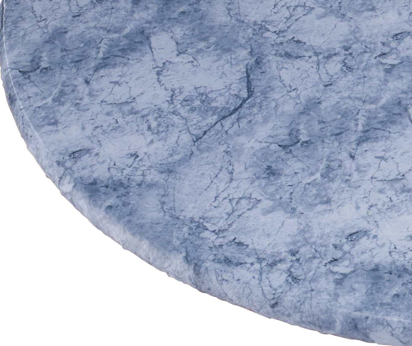 Gray Marbled Vinyl Elasticized Round Table Cover with Soft Fleece Backing