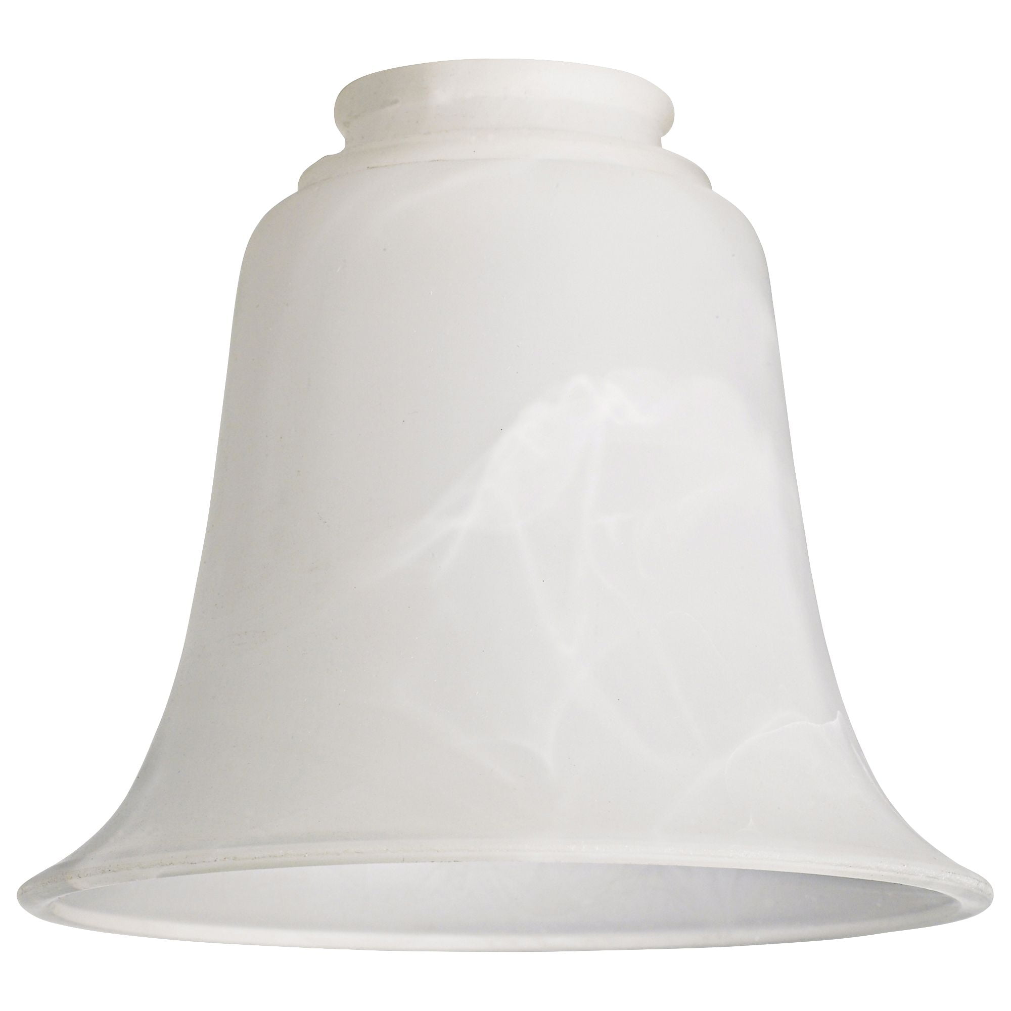 White Marbleized Glass Bell Shade for Ceiling Fan Light Kit