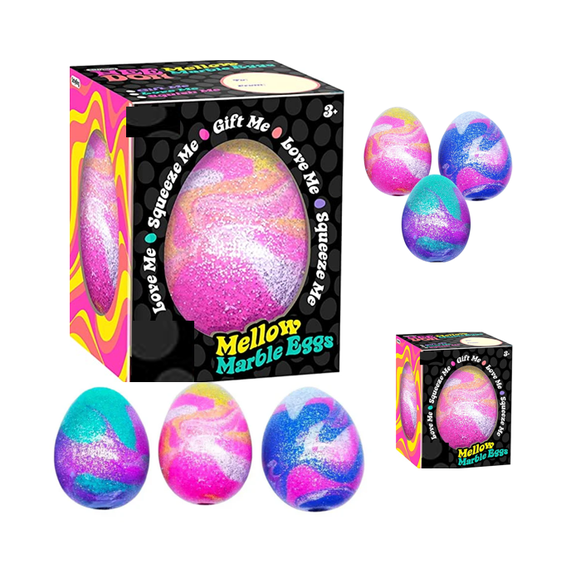 Marbleized Hand Therapy Squeeze Egg - Soft & Resilient Sensory Tool for Mindful Relaxation, Stylish Desk Fidget for Stress Relief and Concentration