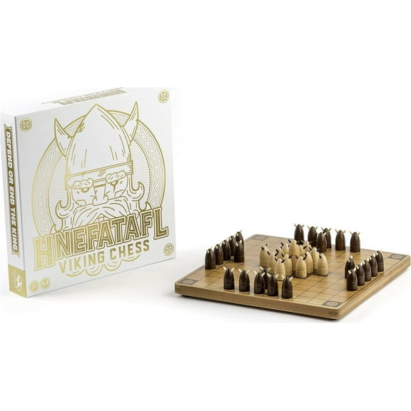 Marbles Hnefatafl, Viking Chess Game with Wooden Game Board, Ages 8 and up