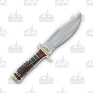 Marbles Outdoors 452 Horn Skinner Fixed Blade Knife - 2.63" Stainless With Leather Sheath
