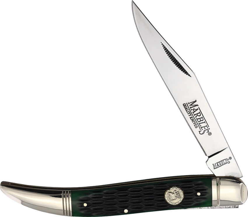 Marbles MR629 Stainless Blade Green Bone Handle Toothpick Knife