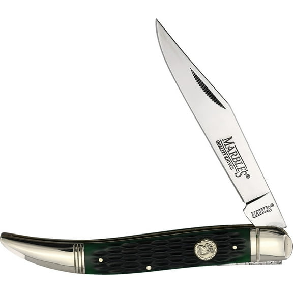 Marbles MR629 Stainless Blade Green Bone Handle Toothpick Knife