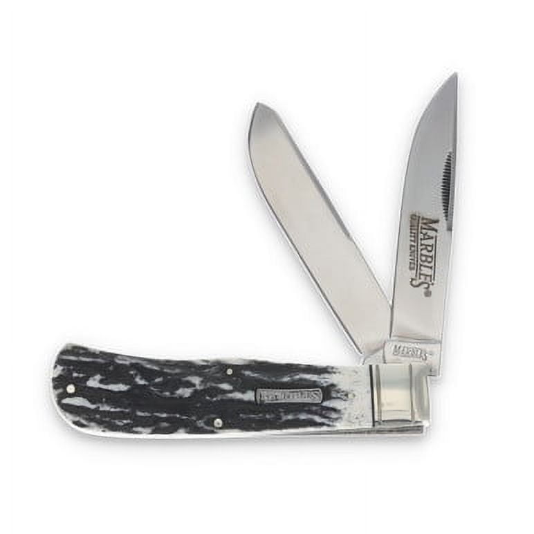 Marbles Marbles Jumbo Trapper Folding Knife Black Stag MR471