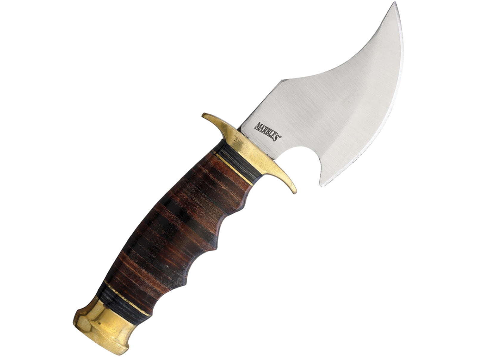 Marbles Marbles Knives Small Skinner Fixed Blade Stacked Leather 3.25in Trailing Point MR588