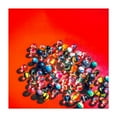 thumbnail image 1 of Marbles on vibrant red - Photography Abstract Psychedelic Modern Art Geometric Pop Art Minimalist Unframed Wall Art Print 16 x 16 inches, 1 of 9
