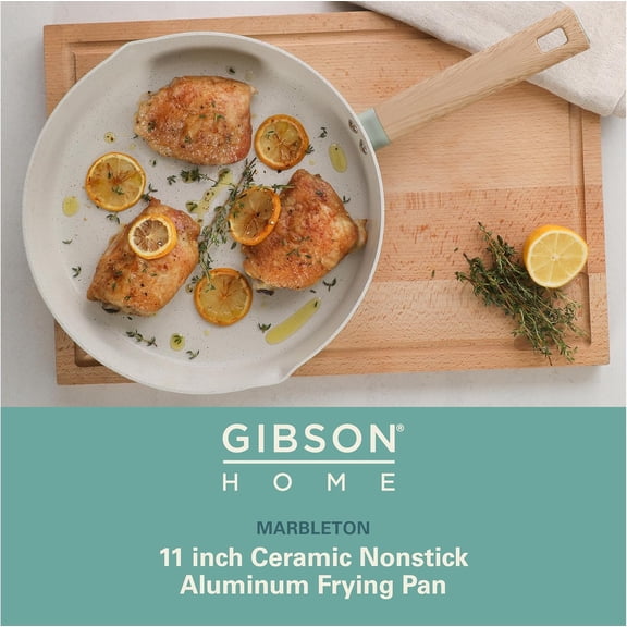 Marbleton 11 Inch Large Aluminum Fry Pan Cookware Non-Toxic Premium Ceramic Non Stick Frying Pan, Kitchen Egg Pan, Omelet Pan, Always Pan, Pots and Pans, Sage Green, Induction Safe