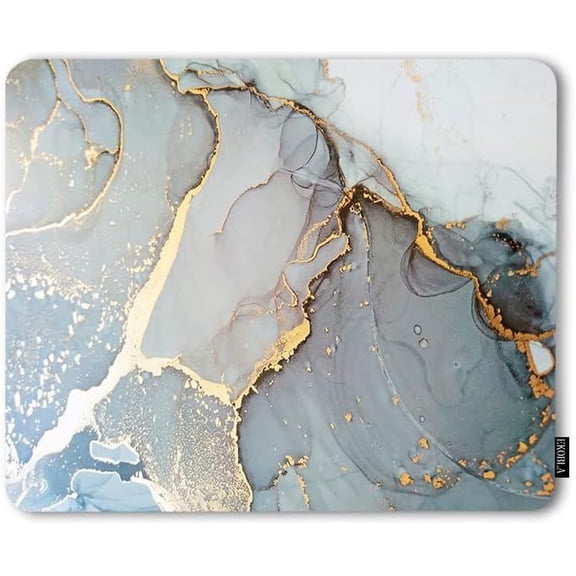 Marbling Pattern Square Non Slip Rubber Base Mousepad Alcohol Abstract Rose White Paint Mouse Pads for Computers Laptop Office Desk Accessories Mouse pad 9.5x7.9 Inch, Golden