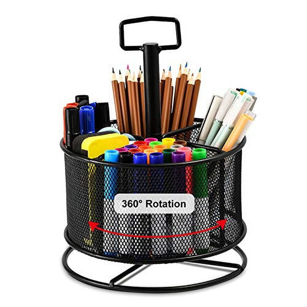 Rotating Art Supply Organizer - Office School Supplies for Kids Desk  Organizers and Storage Homeschool Craft Caddy Classroom Organization