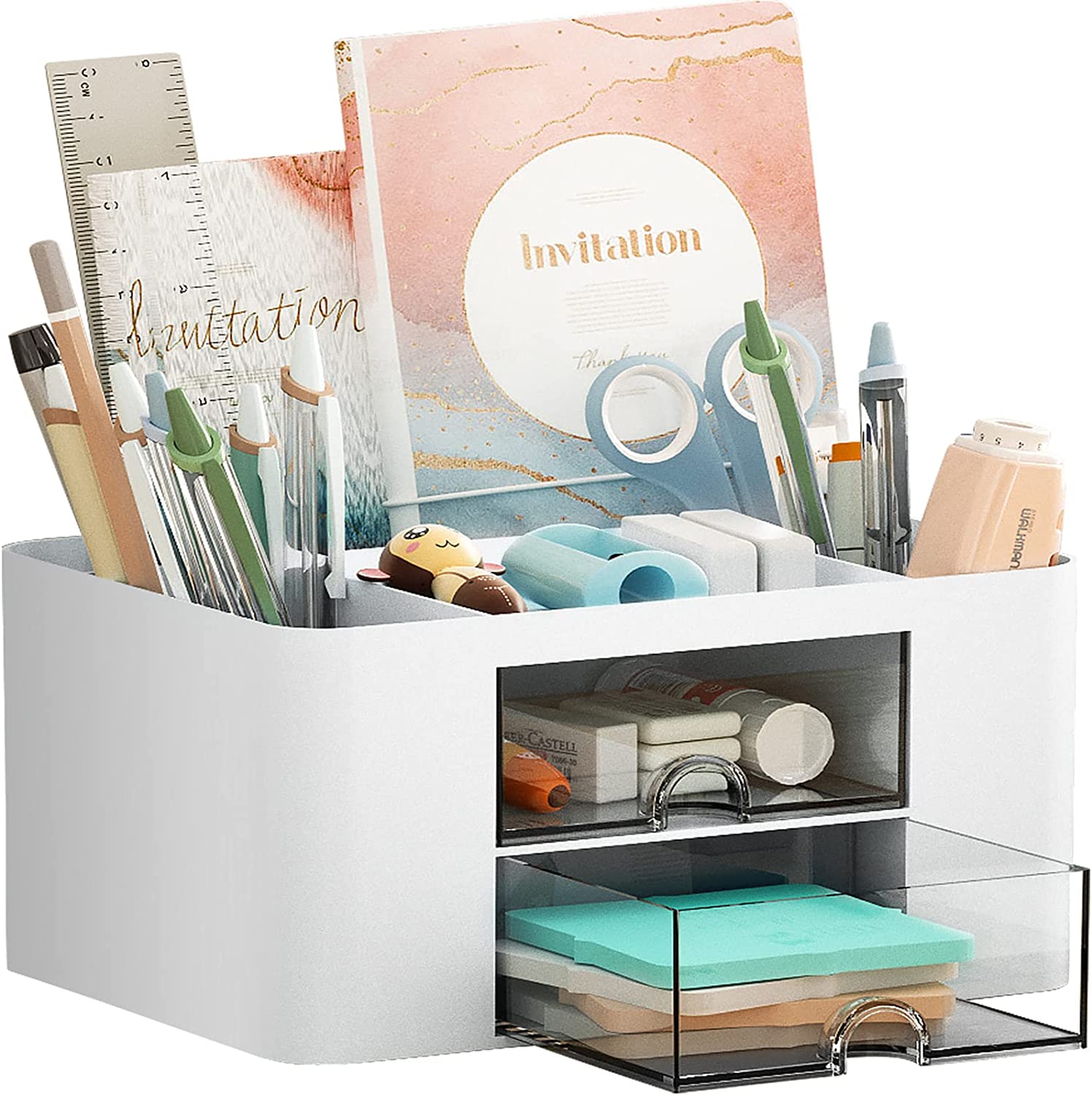 Marbrasse Pen Organizer 2 Drawer Multi Functional Pencil Holder Desk Desk Organizers Accessories 5 Compartments Drawer Office Art Supplies White: Is It Right for You?