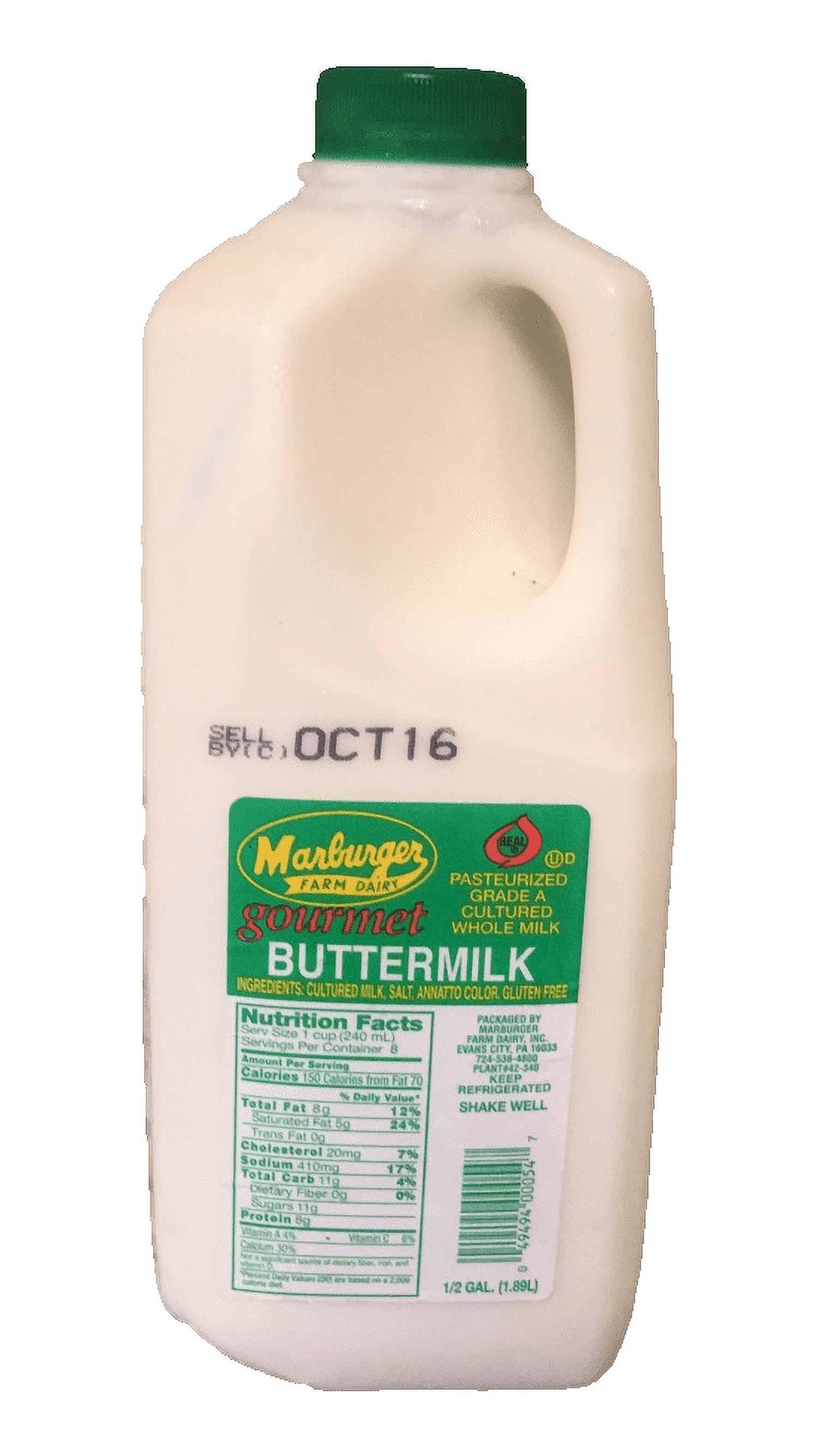 Marburger Whole Unflavored Buttermilk, Half Gallon