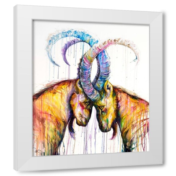 Marc Allante 4x14 White Modern Wood Framed Wall Art Titled - Sisyphus