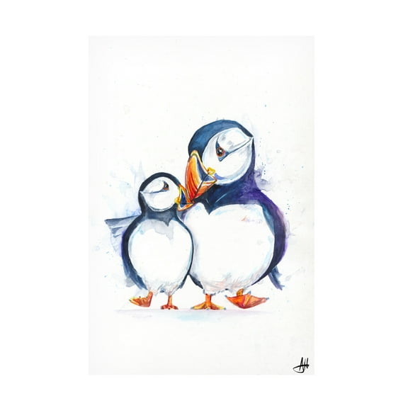 Marc Allante 'Parading Puffins' Canvas Art