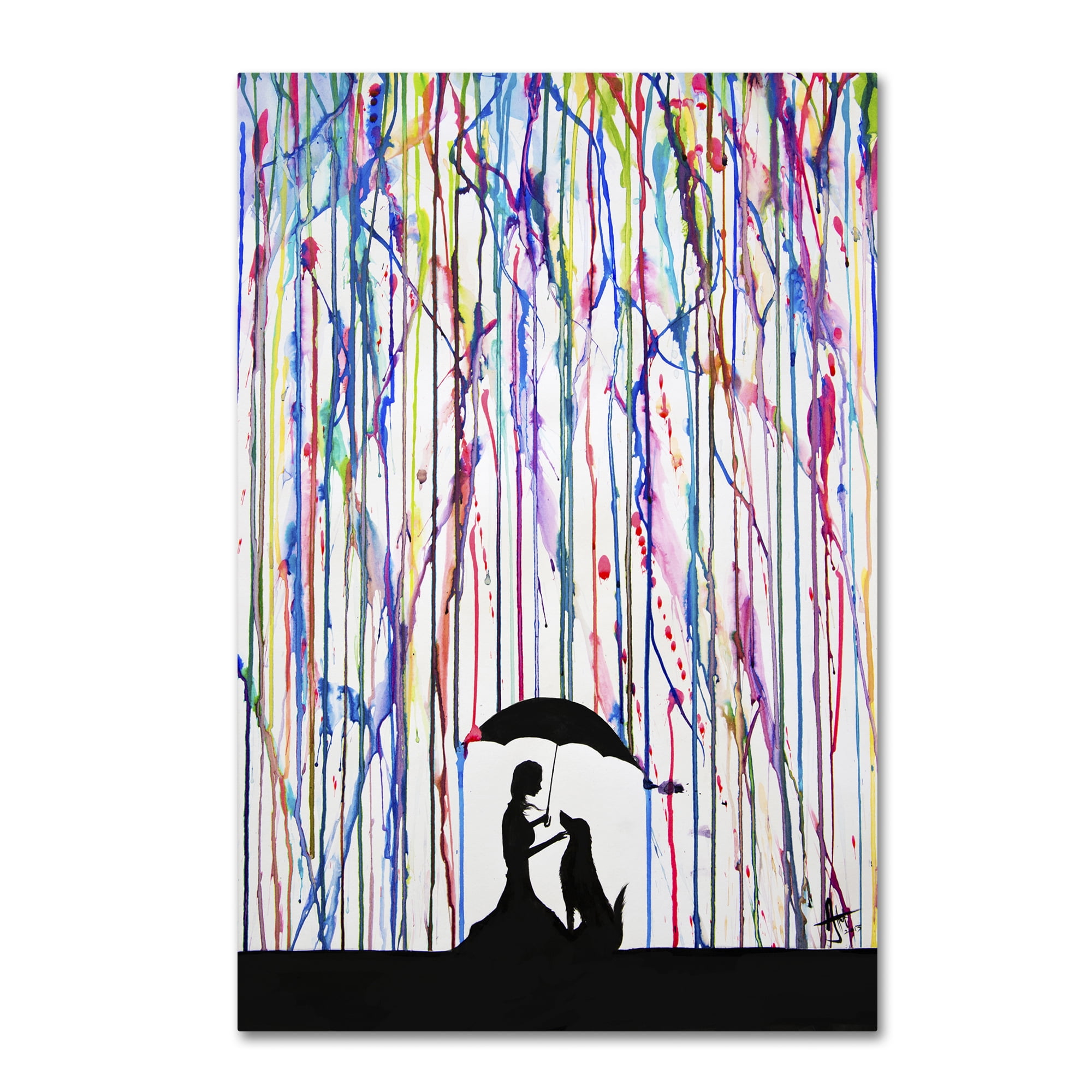 Sempre 22" x 32" Multicolor Canvas Art with Silhouette