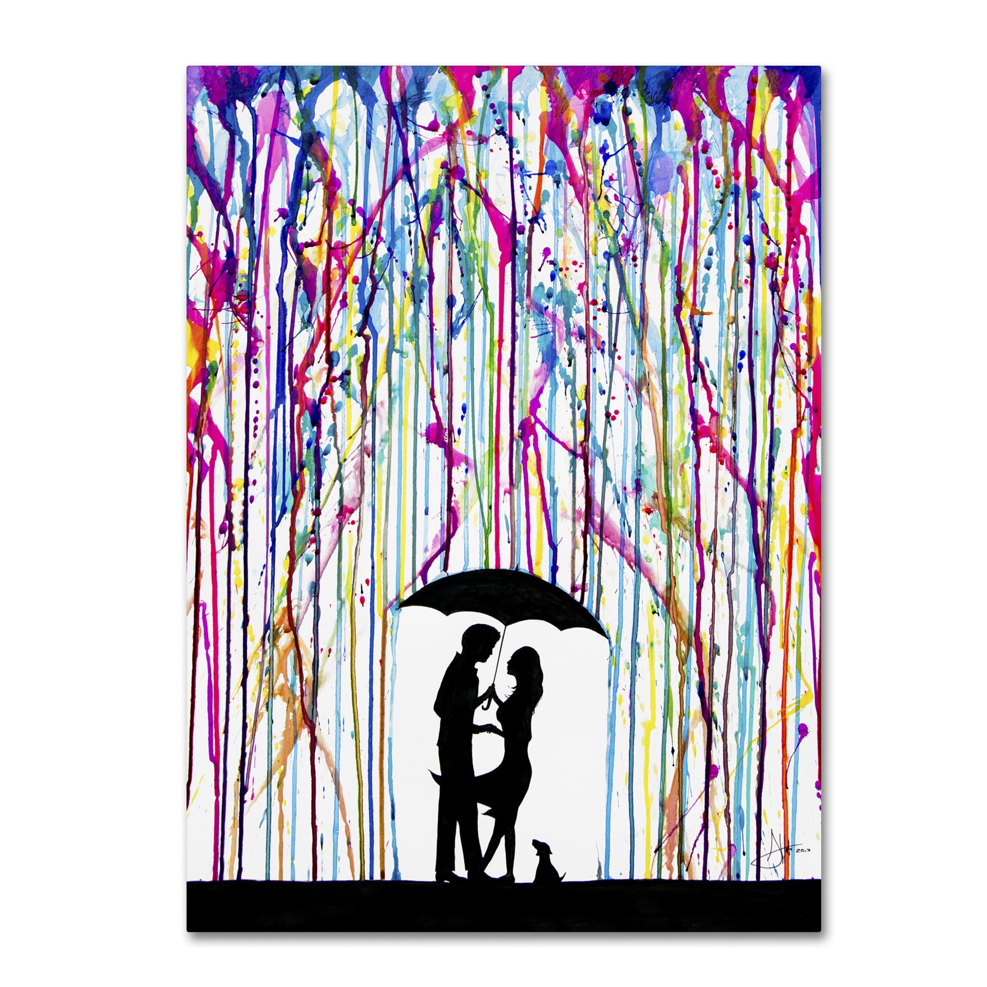 Marc Allante 'Two Step' Colorful Rain Canvas Art, 35x47