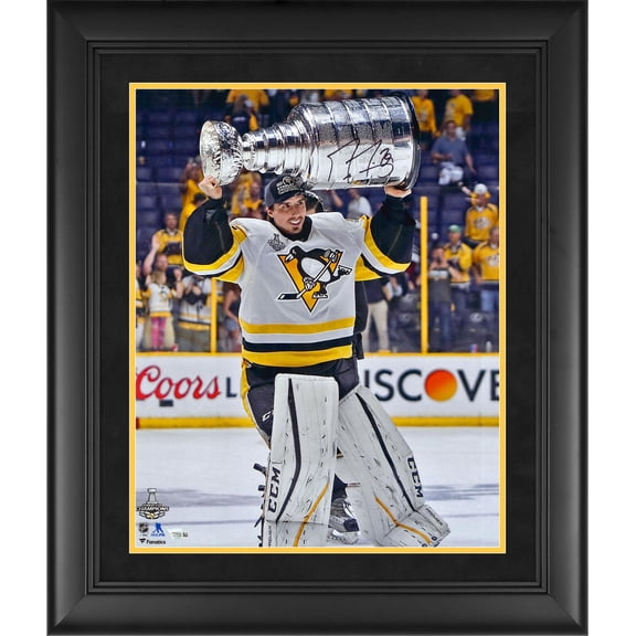Marc-Andre Fleury Pittsburgh Penguins Framed Autographed 16" x 20" Raising Cup Photograph - Fanatics Authentic Certified
