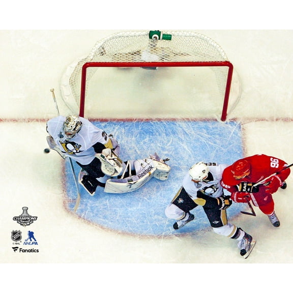 Marc-Andre Fleury Pittsburgh Penguins Unsigned 2009 NHL Stanley Cup Finals Game 7 Series-Clinching Save Photograph