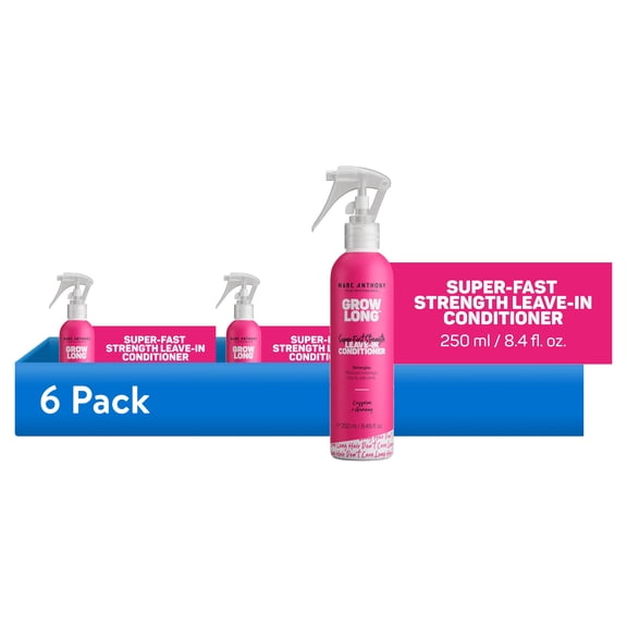 (6 pack) Marc Anthony GROW LONG Super Fast Strength Leave-in Conditioner with Ginseng, 8.4 fl oz
