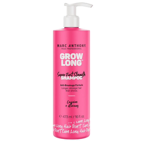 Marc Anthony Grow Long Super Fast Strength Shampoo, for All Hair Types, with Caffeine & Ginseng, 16 oz