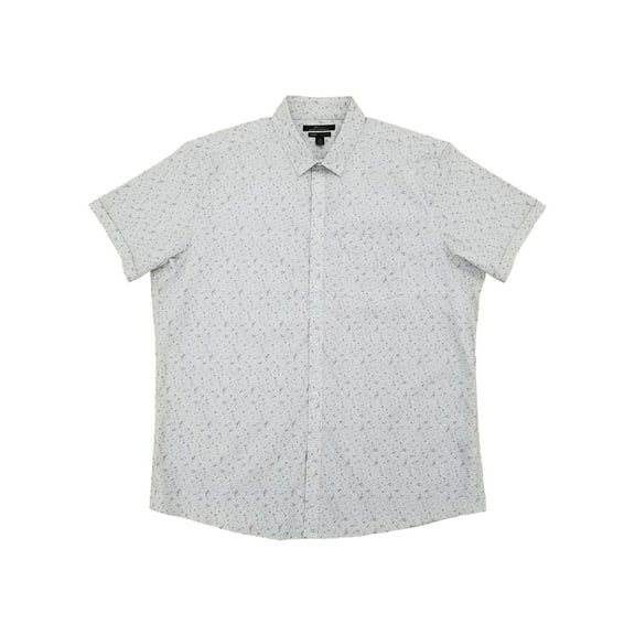 Marc Anthony Mens Modern White Slim Fit Short Sleeve Button-Down Shirt XX-Large