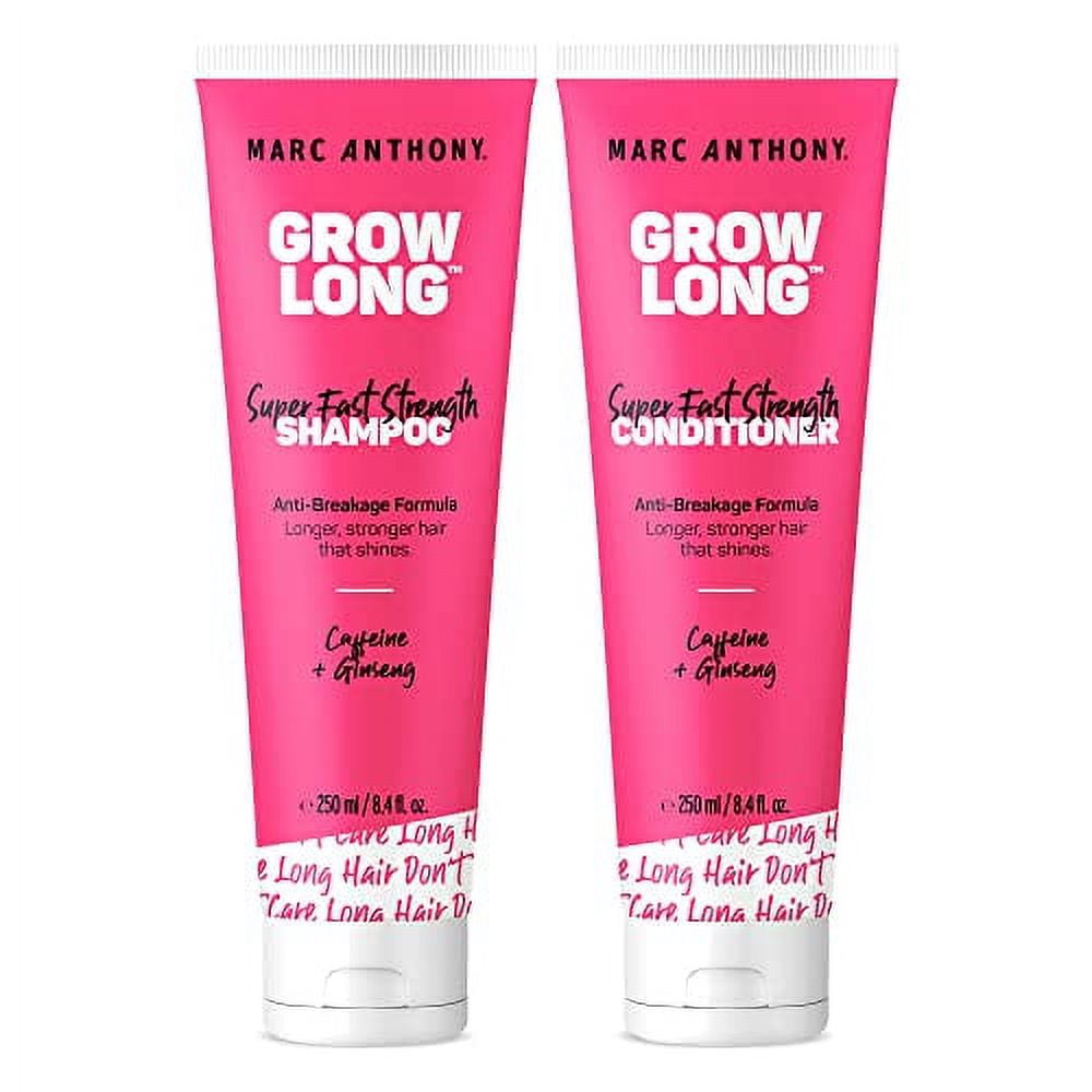 Marc Anthony Shampoo and Conditioner Gift Set, Grow Long Biotin - Anti-Frizz Deep Conditioner For Split Ends & Breakage - Vitamin E, Caffeine & Ginseng for Curly, Dry & Damaged Hair