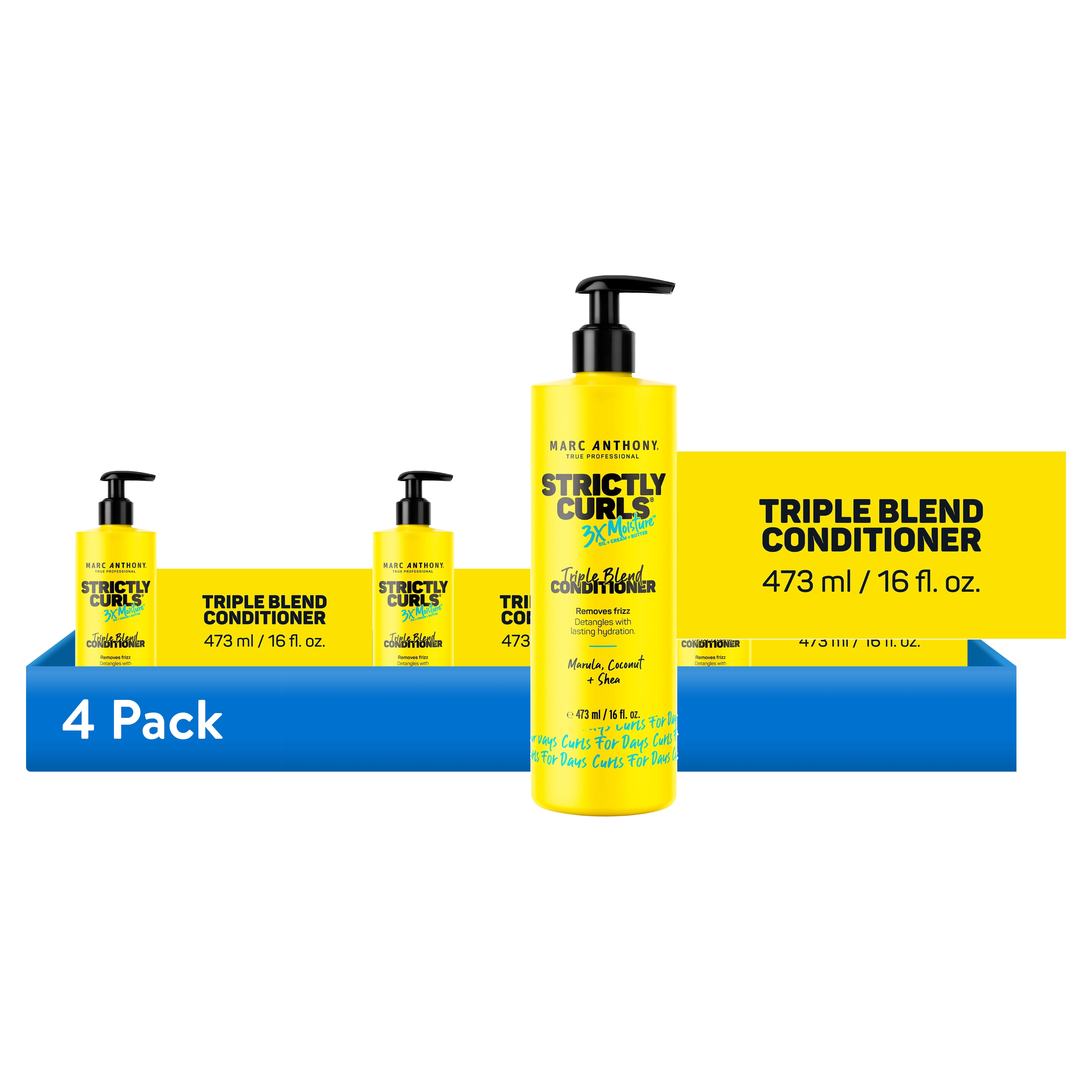 (4 pack) Marc Anthony STRICTLY CURLS 3x Moisture Triple Blend Conditioner, 16 fl oz (Pump)