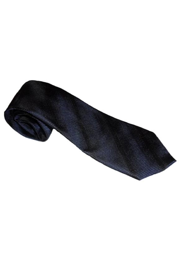 Tapered Repp-Striped Tie (Denim Blue/Black)
