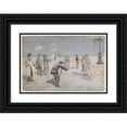 thumbnail image 1 of Marc Aurèle 14x11 Black Ornate Wood Framed Double Matted Museum Art Print Titled: In Search of a Location for the Eiffel Tower on the Champ De Mars (1886), 1 of 5