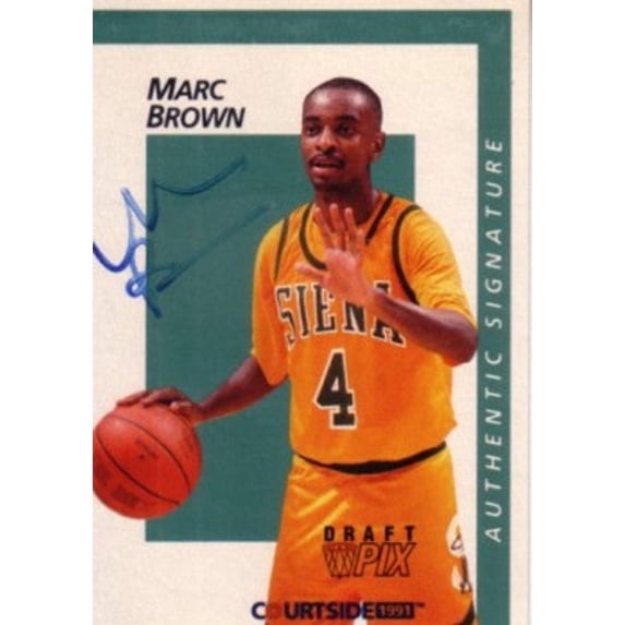 Marc Brown certified autograph Siena Saints 1991 Courtside card