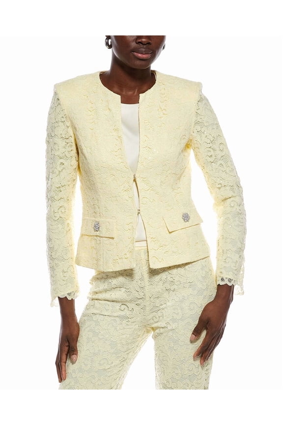 womens  Embellished Jacket, N2, White
