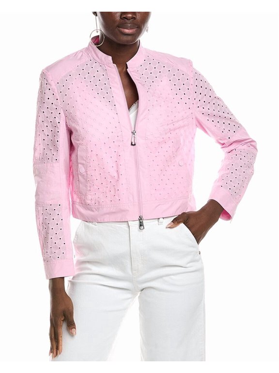 womens Eyelet Jacket, N4, Pink