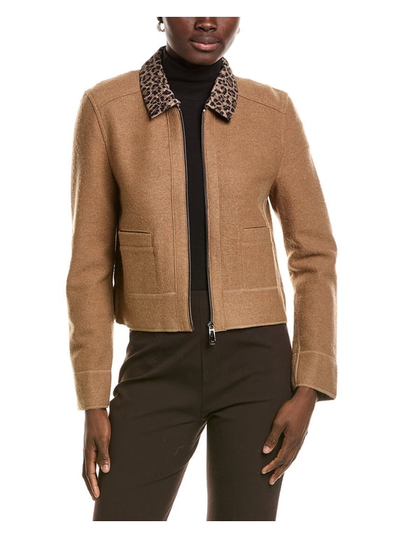 womens Wool Jacket, N6, Brown
